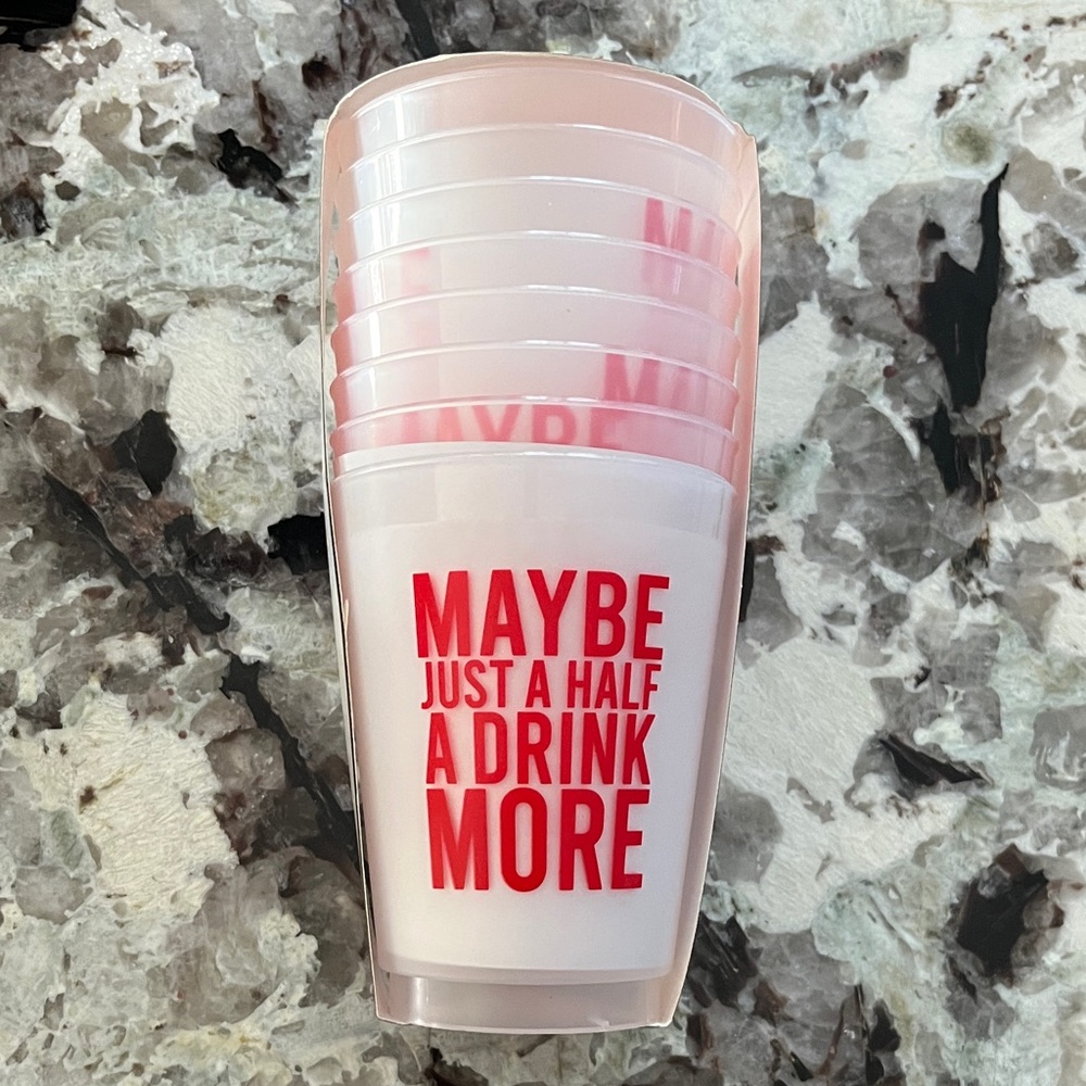 Maybe Drinkware Set - Pink and White